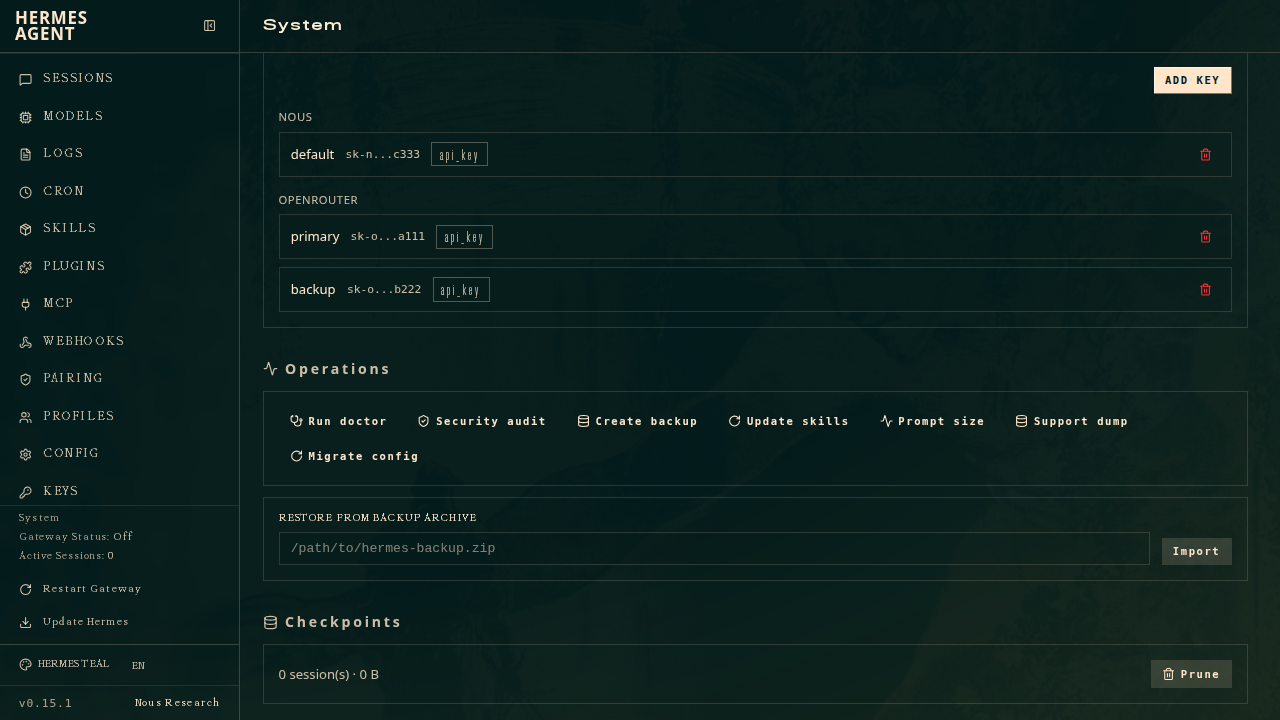 Official system page — ops/checkpoints/hooks